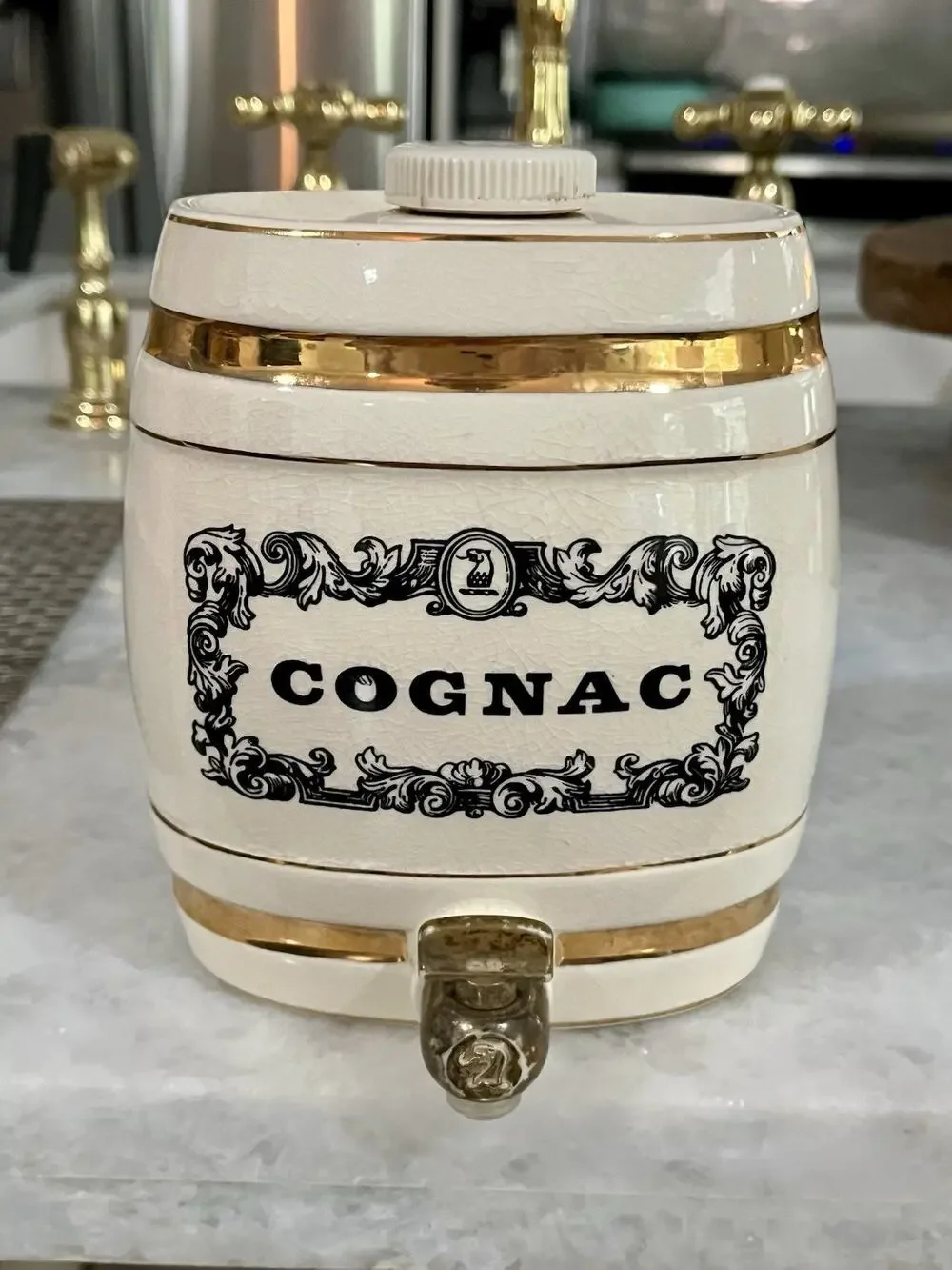 Wade Royal Victoria Pottery: “COGNAC” Barrel Decanter W & A Gilbey